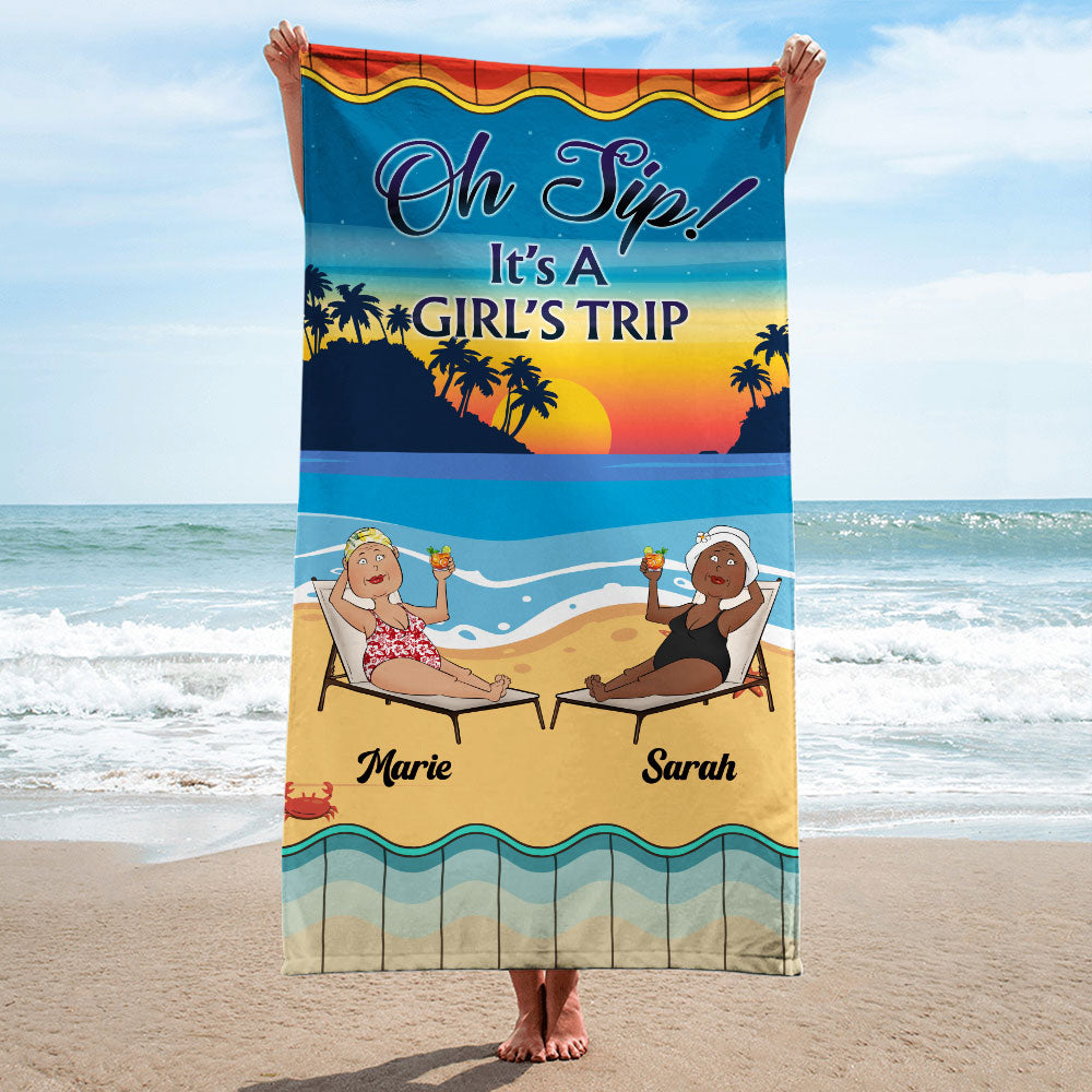 Besties For The Resties - Personalized Custom Beach Towel