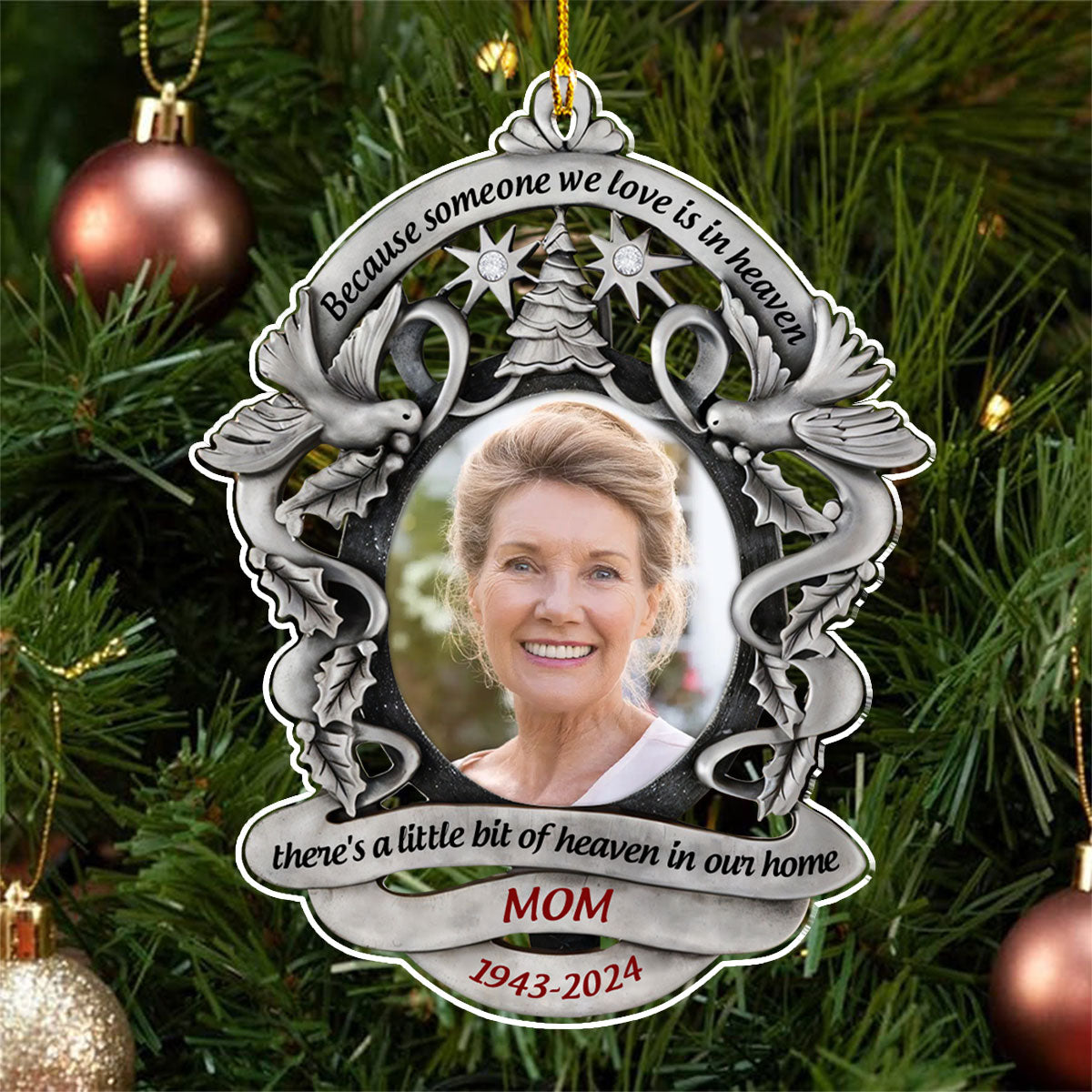 There Is A Little Bit Of Heaven In Our Home - Personalized Custom Acrylic Ornament