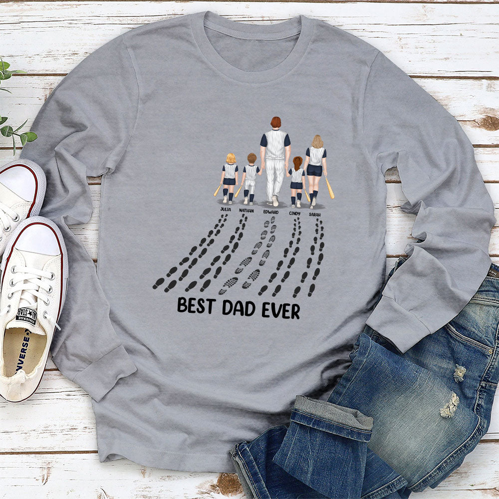 We Hit A Homerun With You As Our Dad - Personalized Custom Shirt