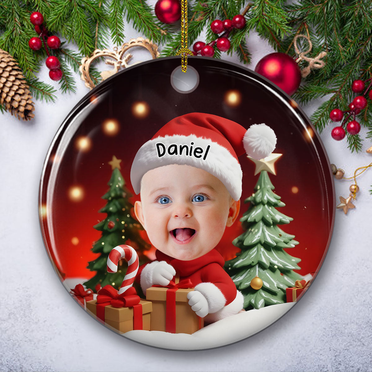 Christmas Baby - Personalized Custom Ceramic Ornament