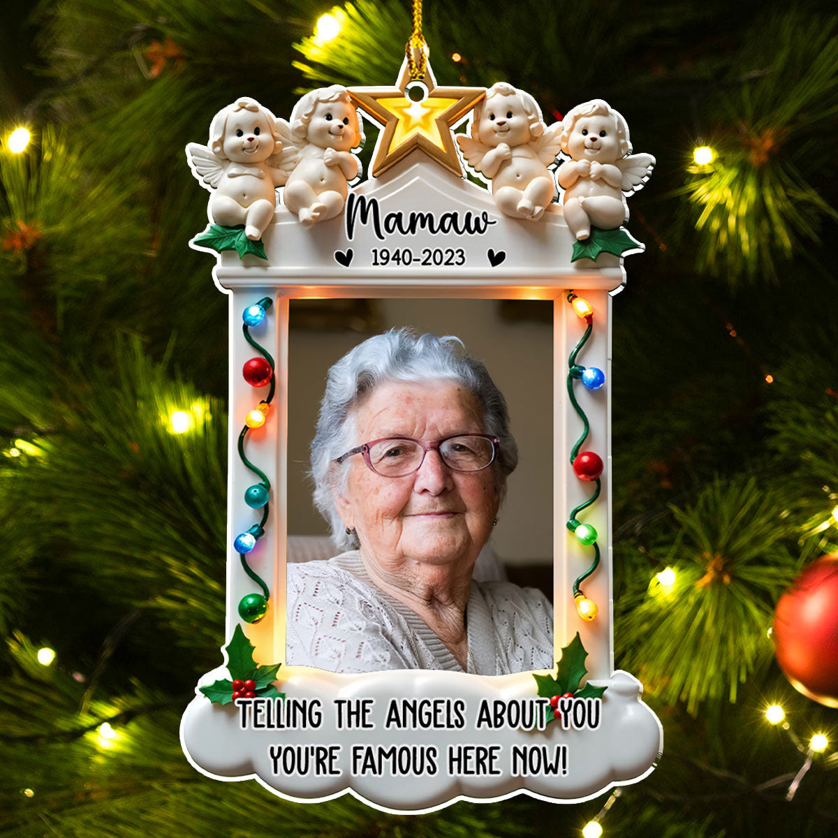 Telling The Angels About You - Personalized Custom Acrylic Ornament