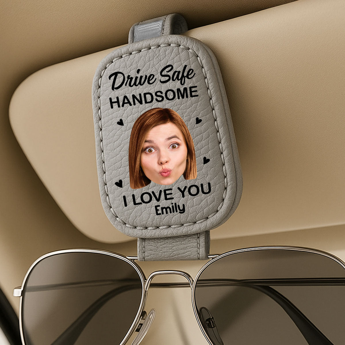 I Love You - Personalized Custom Sunglasses Holder For Car Visor