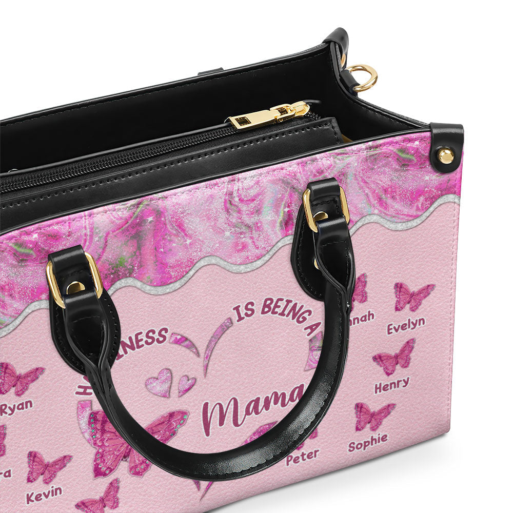 Happiness Is Being - Personalized Custom Leather Bag
