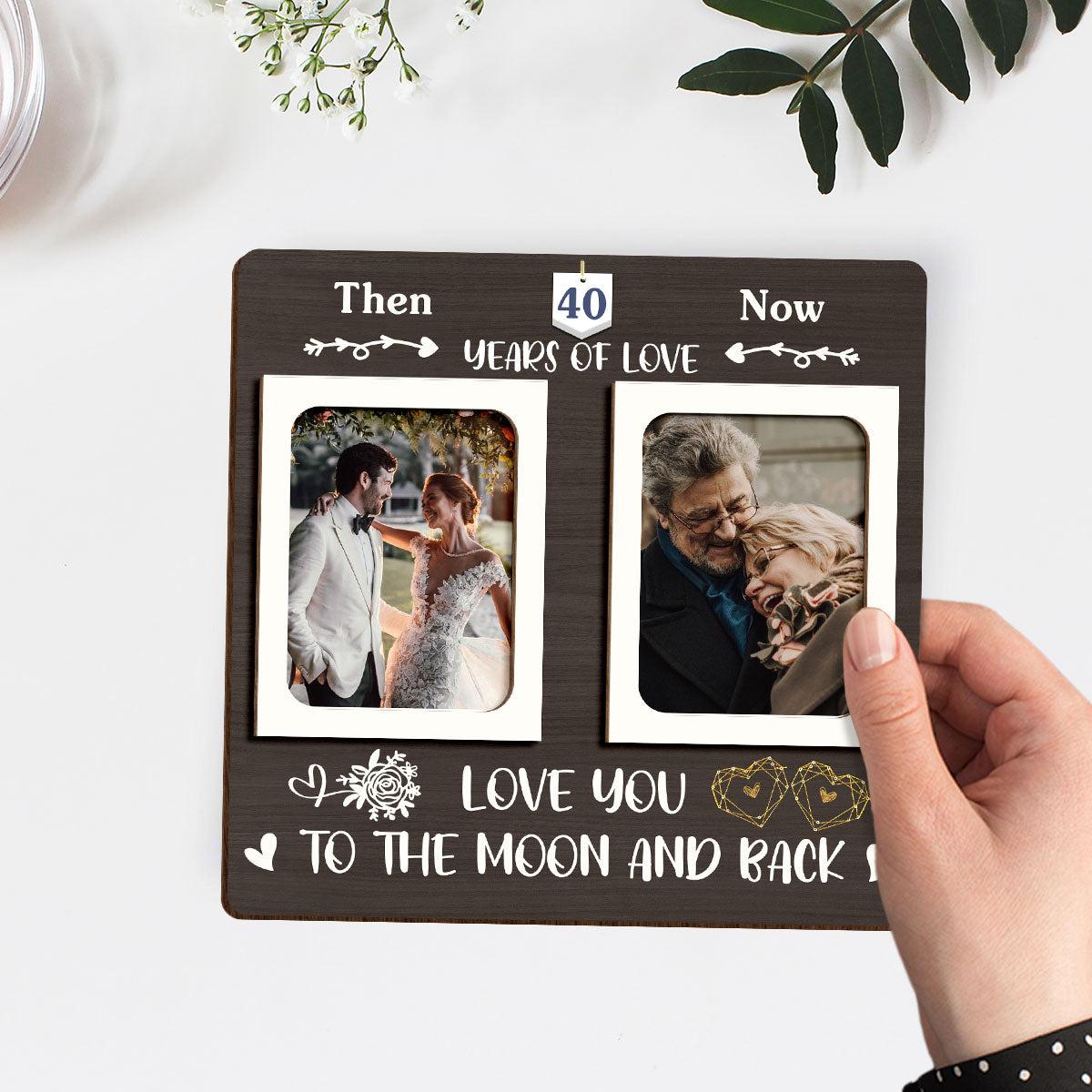 Then And Now - Personalized Custom Wooden Plaque