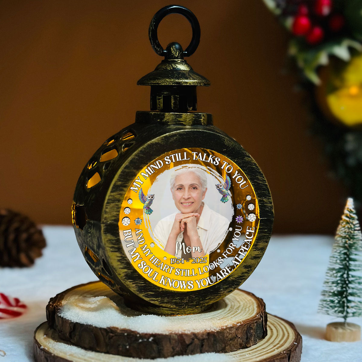 My Mind Still Talks To You - Personalized Custom Christmas Lantern