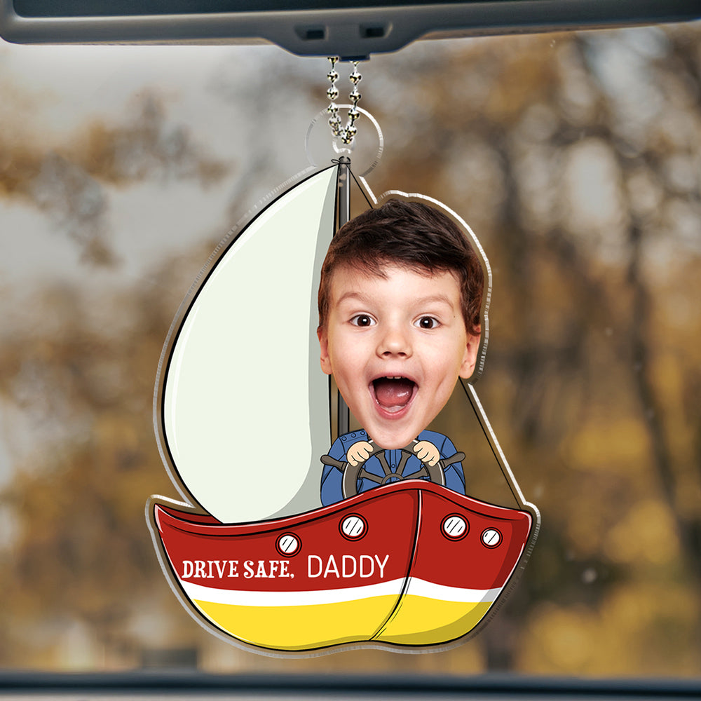 Custom Photo Ship Baby - Personalized Acrylic Car Ornament