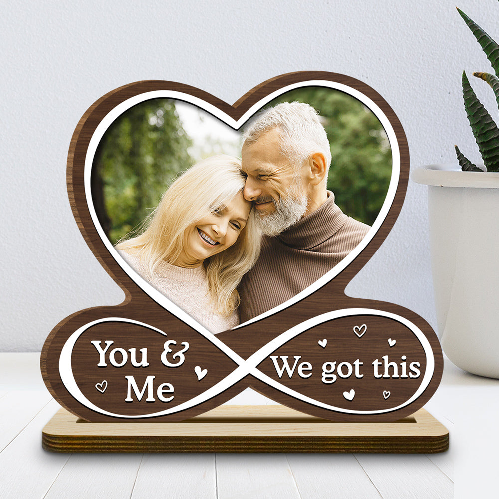 Love Is You - Personalized Custom 2-Layer Wood Plaque With Flat Base