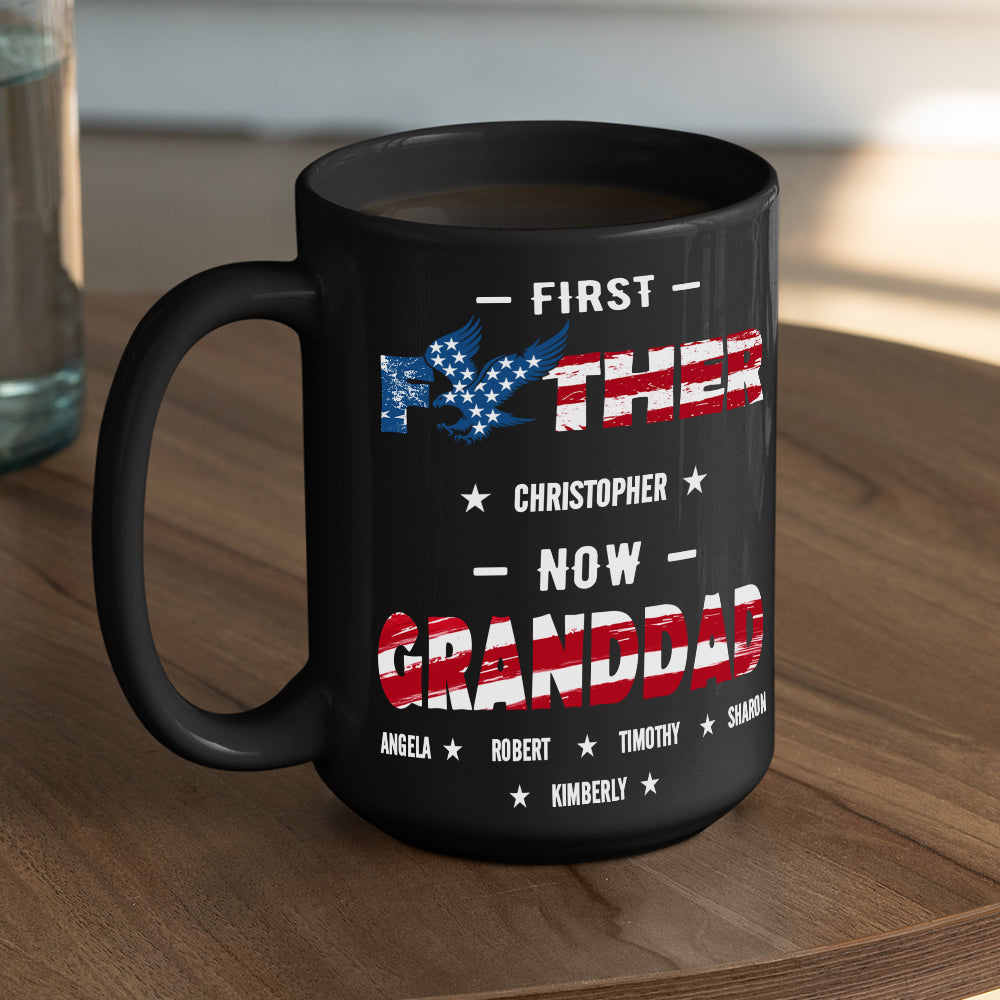 First Dad Now Granddad - Personalized Custom Coffee Mug