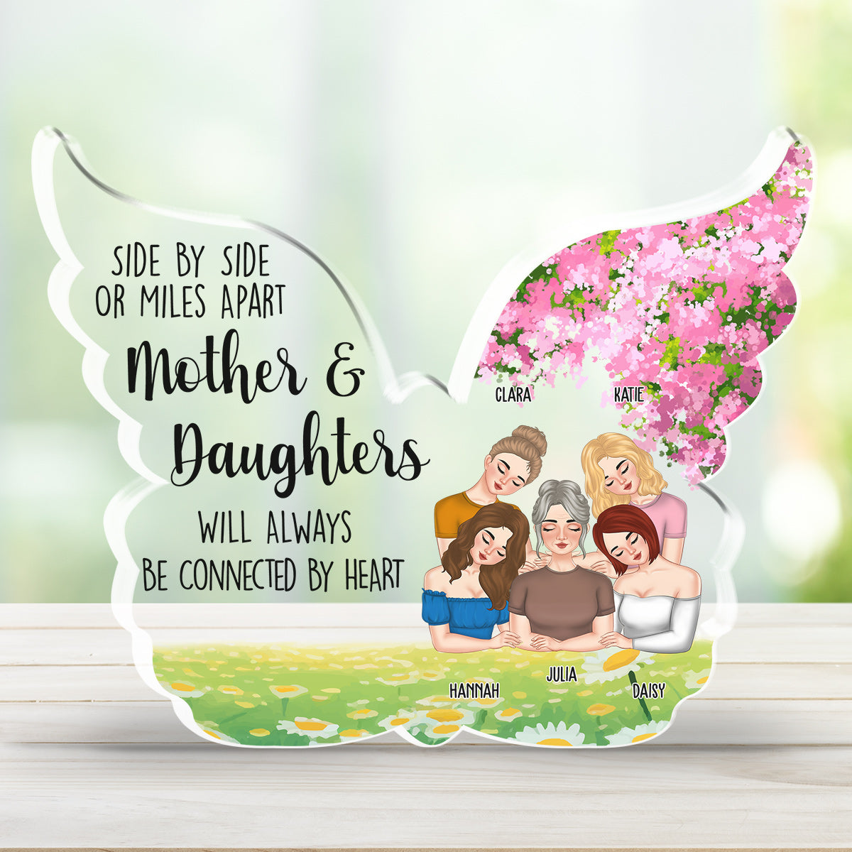 Side By Side Or Miles Apart - Personalized Custom Acrylic Plaque