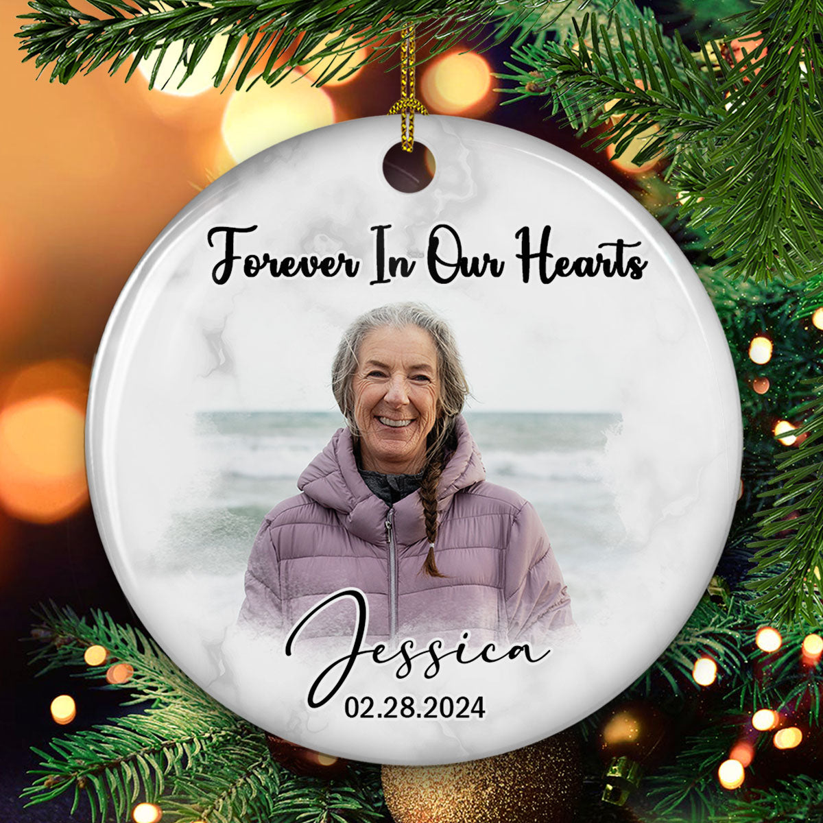 In Our Loving Memory - Personalized Custom Ceramic Ornament