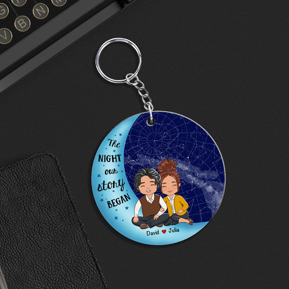 Custom Star Map The Night - Personalized Custom Acrylic Keychain