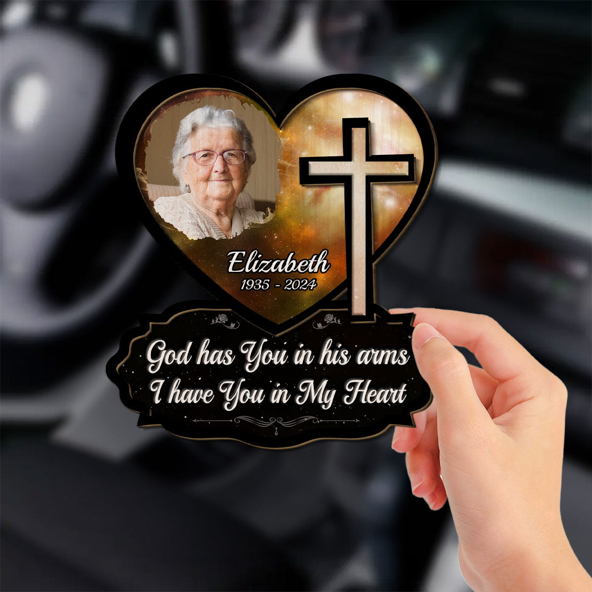 In Our Hearts - Personalized Custom Car Visor Clip