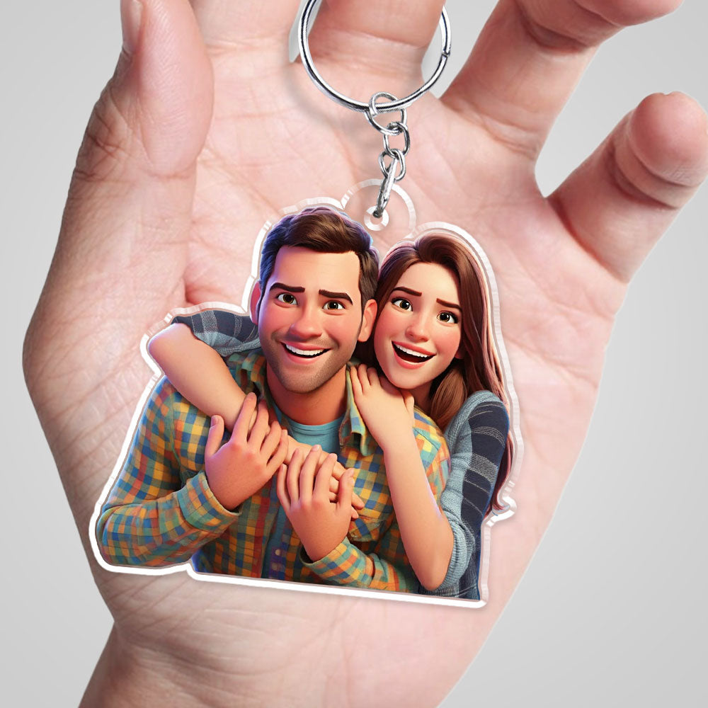 Animated Couple Keychain - Personalized Custom Acrylic Keychain