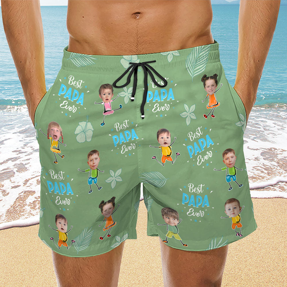 Best Dad Ever - Personalized Custom Beach Shorts