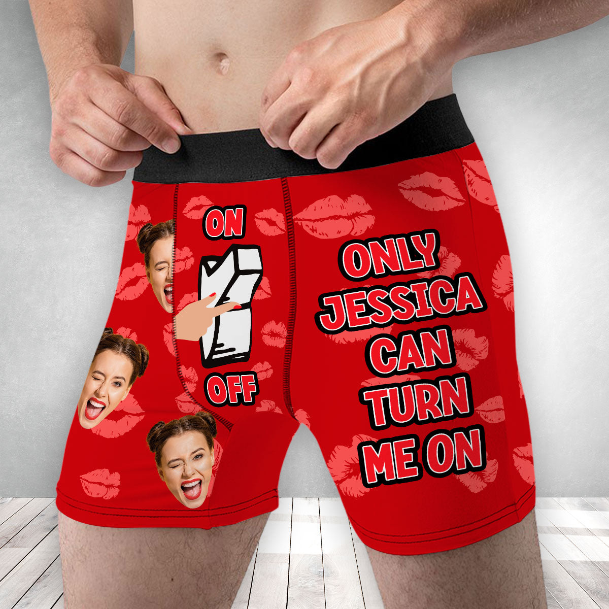 You Turn Me On - Personalized Photo Men's Boxer Briefs