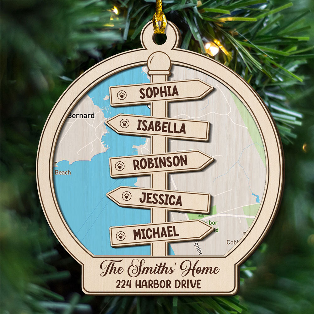 Christmas At Our Home - Personalized Custom 2-layered Wood Ornament