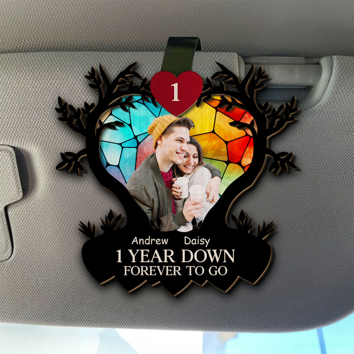 Many Years Down Forever To Go - Personalized Custom Car Visor Clip