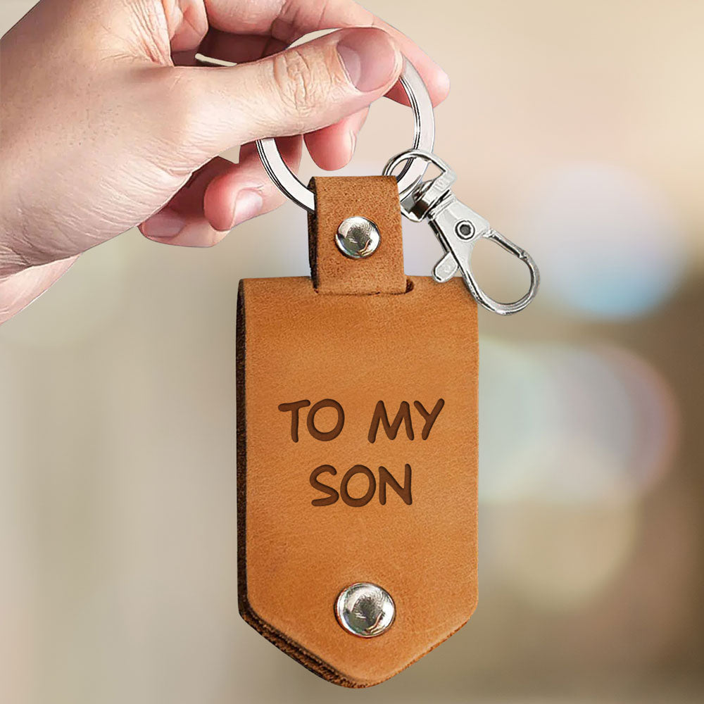 Mom Hug - Personalized Leather Photo Keychain