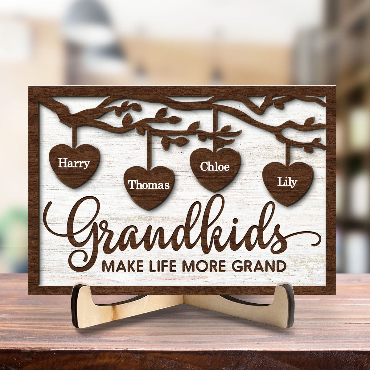 I Love My Grandkids - Personalized Wooden Plaque