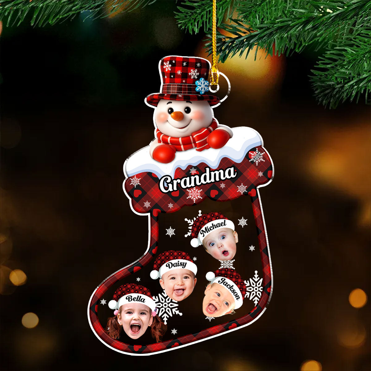A Snowman Christmas With Love Photo - Personalized Custom Acrylic Ornament