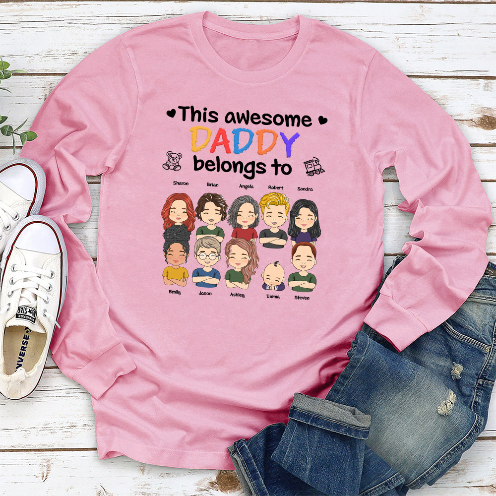 This Awesome Daddy Mommy Belongs To - Personalized Custom Shirt