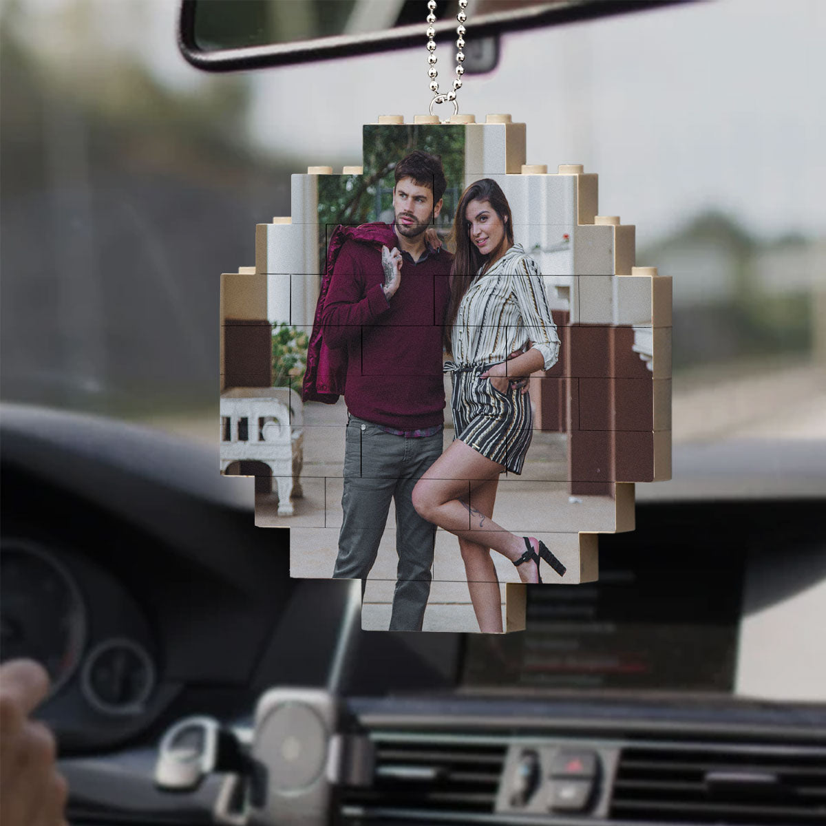 You Stole My Heart But I Will Let You Keep It - Personalized Custom Puzzle Car Ornament