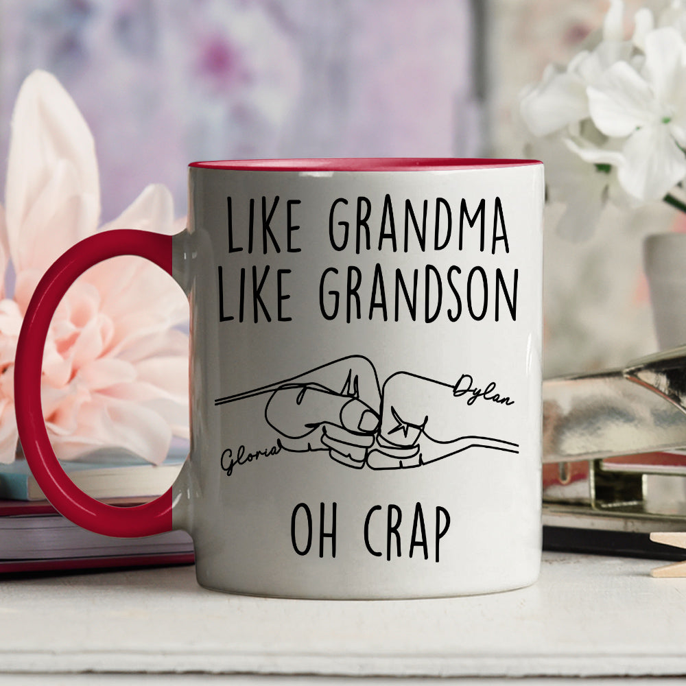 Like Mother Like Son Oh Crap - Personalized Custom Accent Mug