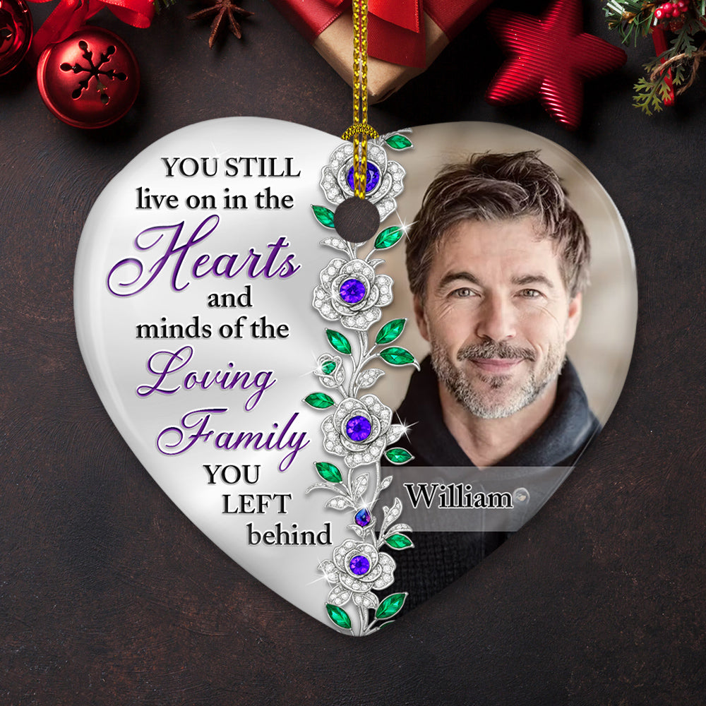 Hearts And Minds Of The Loving Family - Personalized Custom Ceramic Ornament