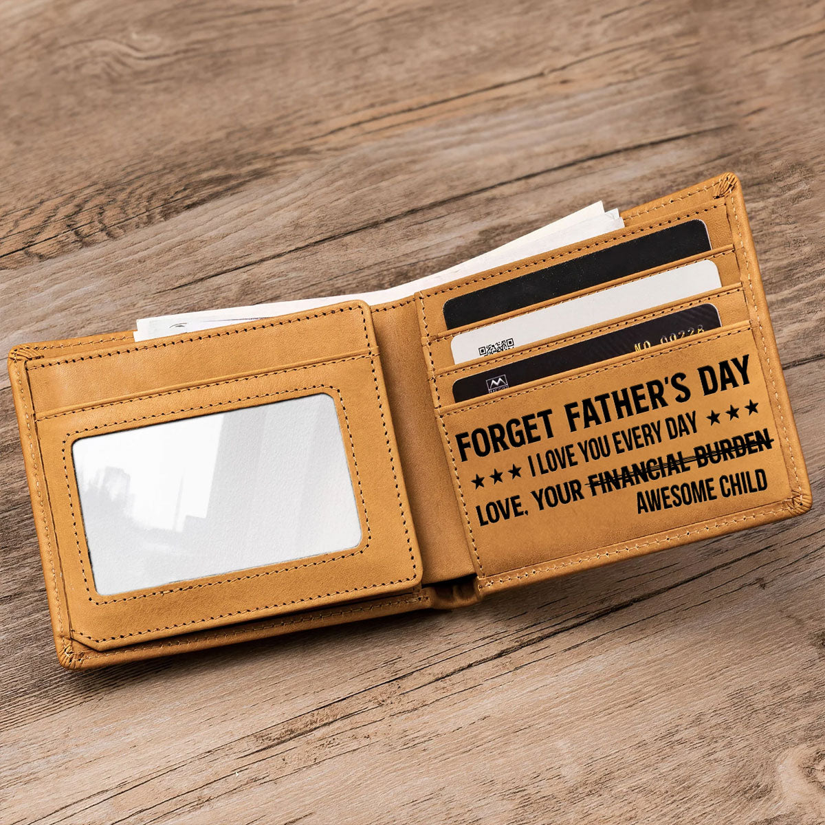 Love You Every Day - Personalized Custom Men Leather Wallet
