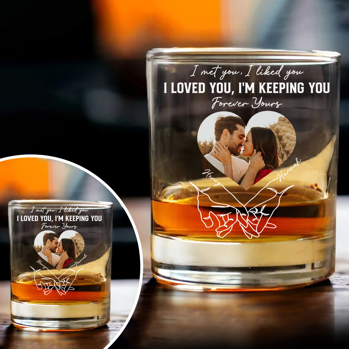 Forever And Always - Personalized Custom Whiskey Glass