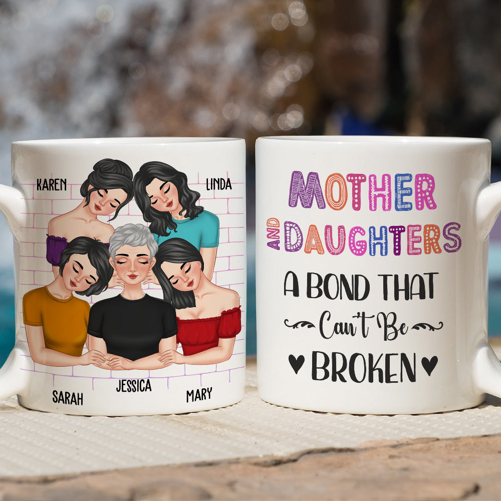 Mother And Daughters Forever Love - Personalized Custom Coffee Mug