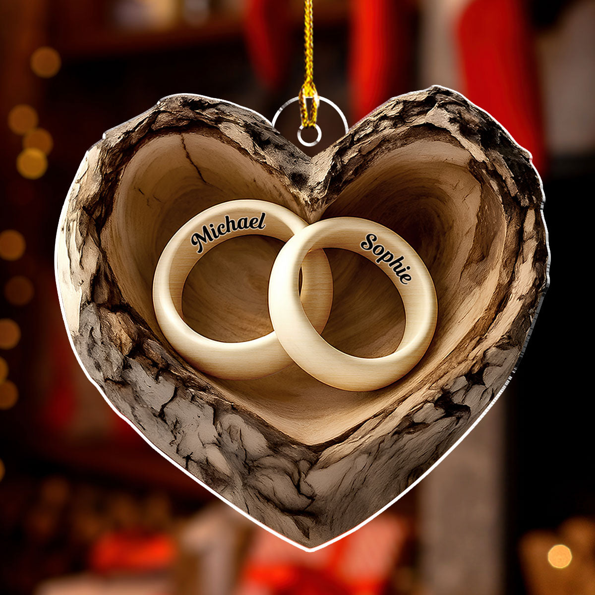 Carved In Love - Personalized Custom Acrylic Ornament