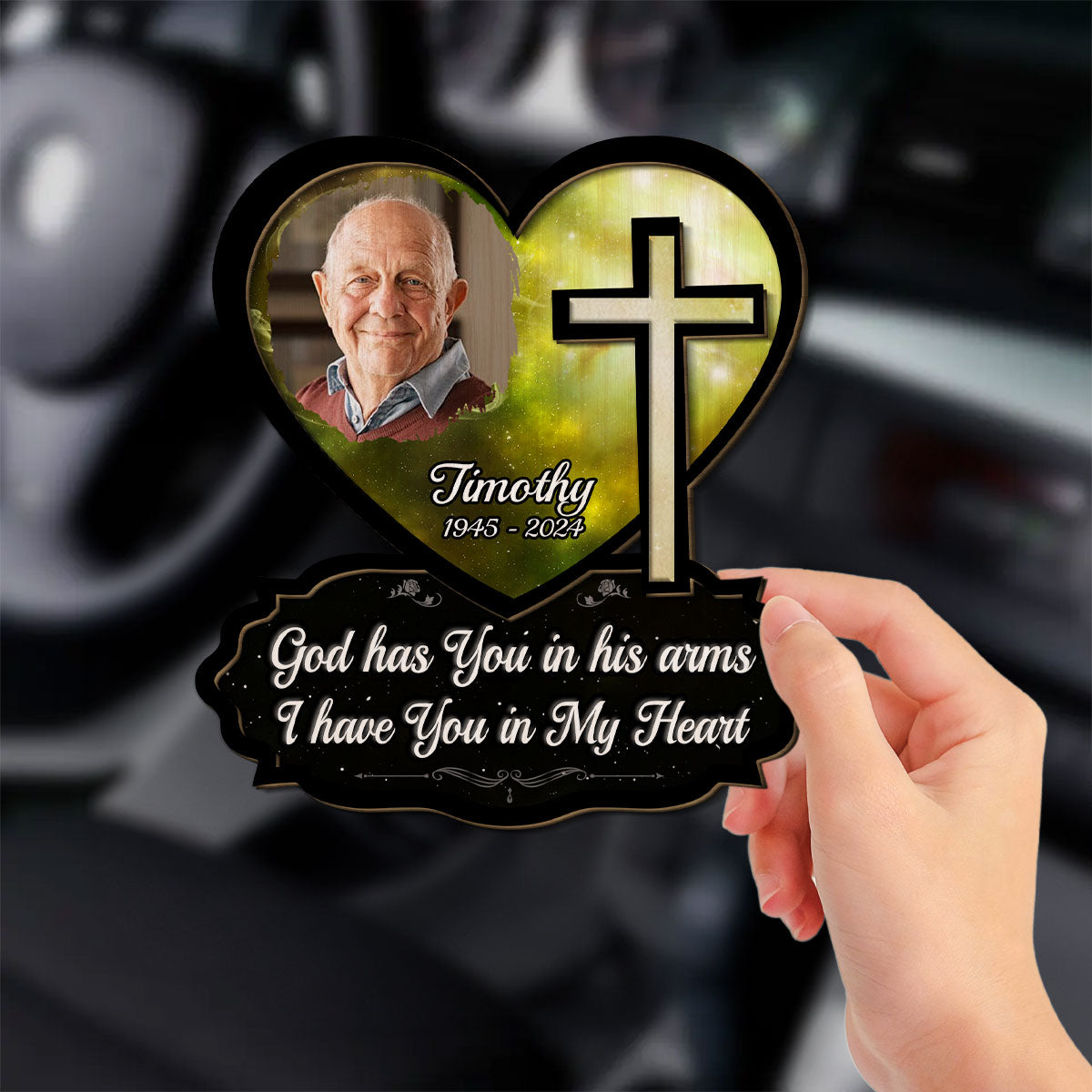 In Our Hearts - Personalized Custom Car Visor Clip