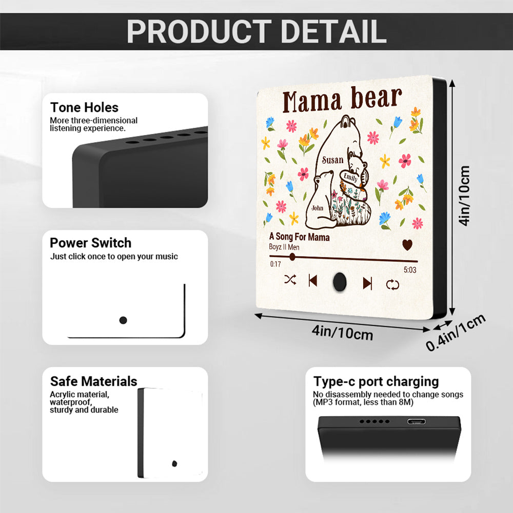 Mama Bear - Personalized Custom Music Fridge Magnet