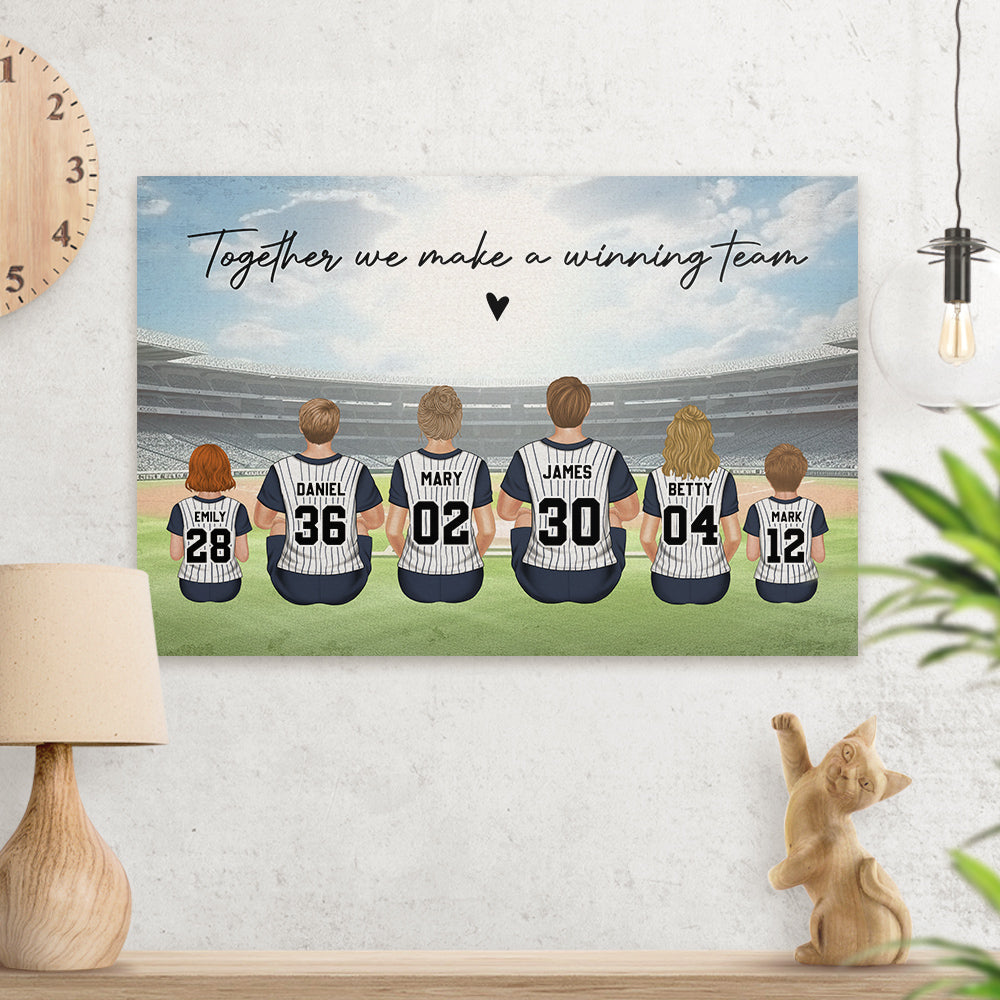 Daddys Team Baseball Family Sitting - Personalized Custom Poster