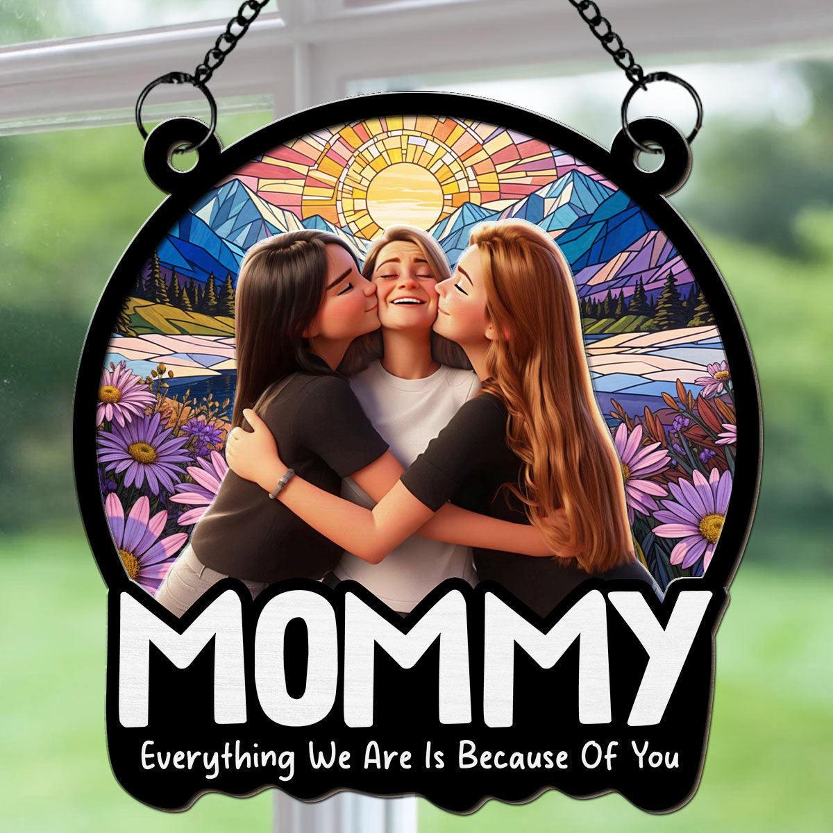 Everything I Am Is Because Of You - Personalized Custom Suncatcher