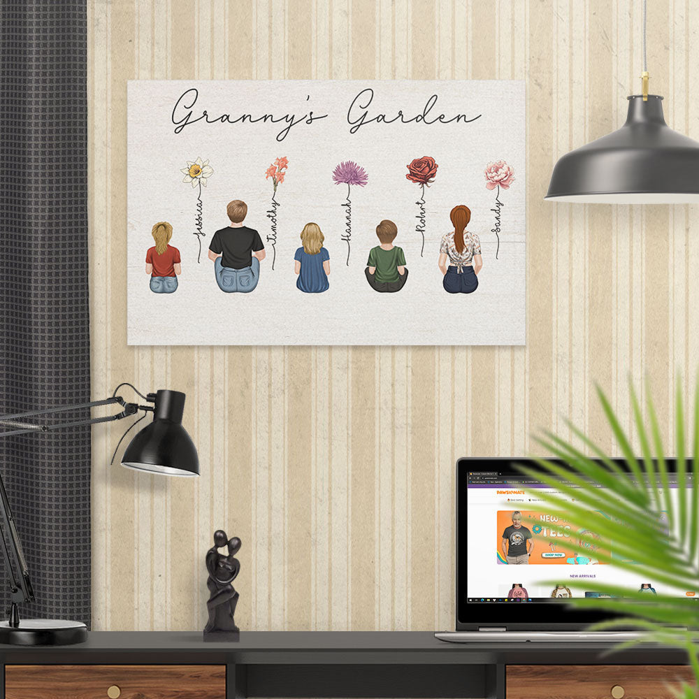 Vintage Birth Month Flowers - Personalized Custom Poster