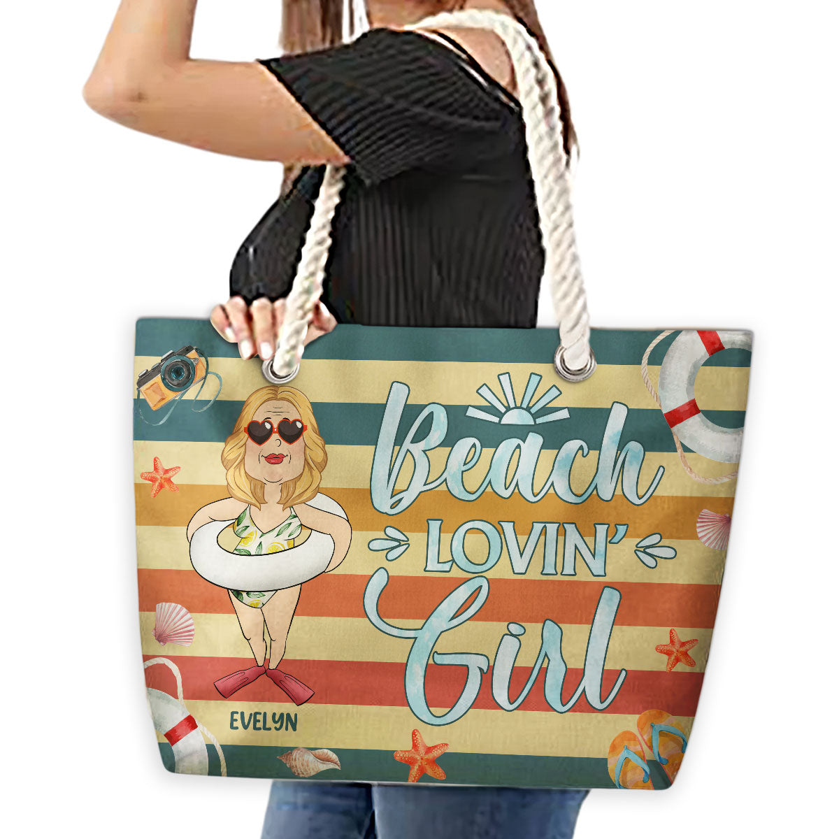 Beach Lovin Girl - Personalized Beach Bag