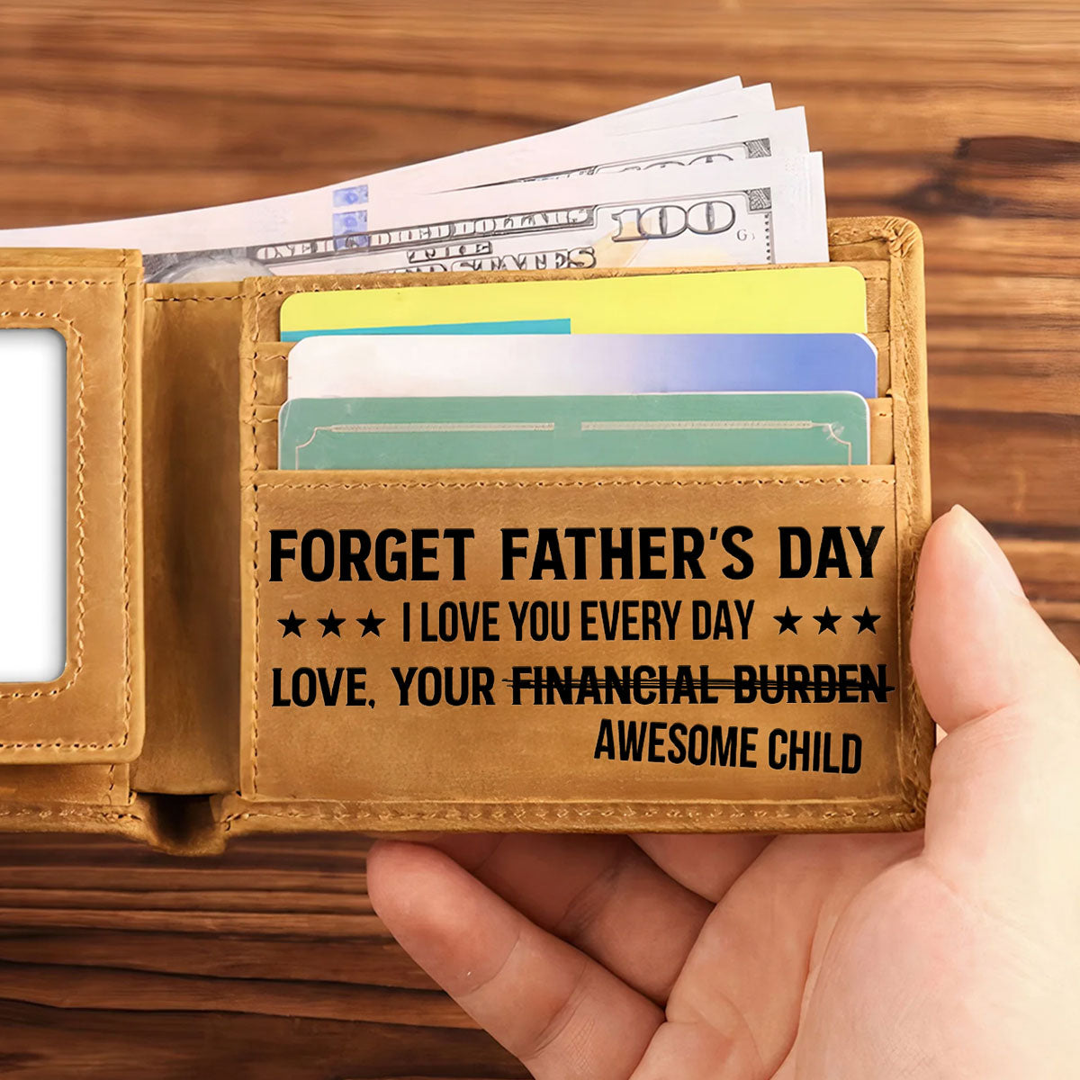 Love You Every Day - Personalized Custom Men Leather Wallet
