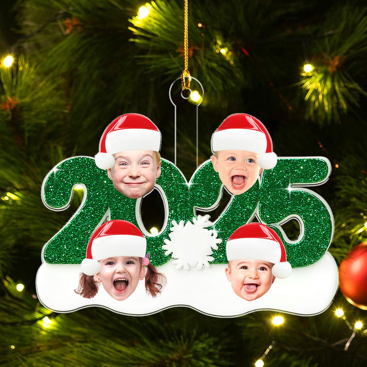 Grandkids Heart Christmas Keepsake - Personalized Custom Acrylic Ornament