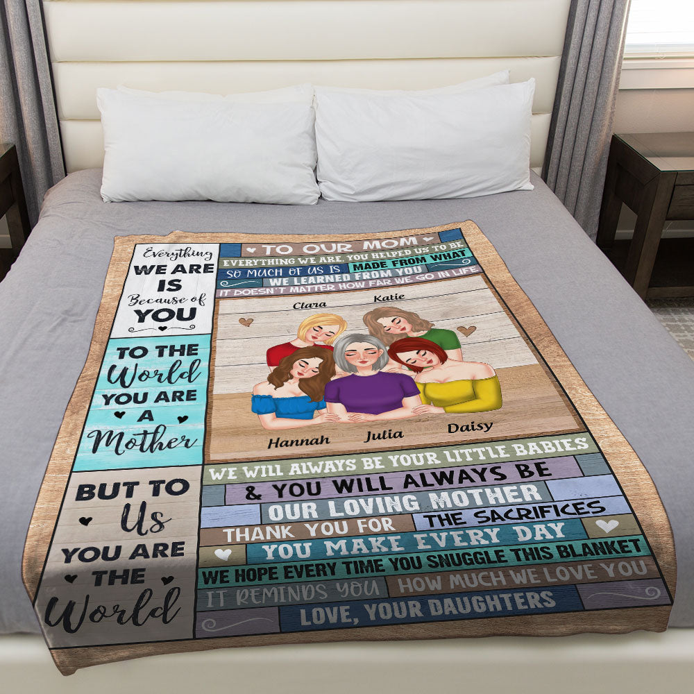 To Me You Are The World - Personalized Custom Fleece Blanket