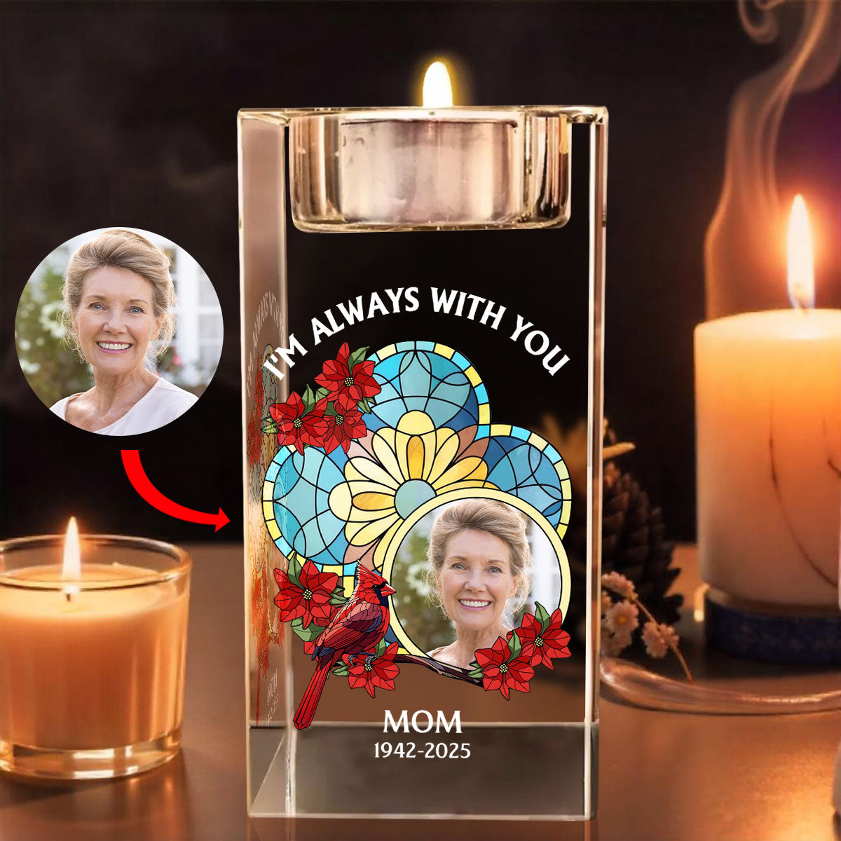 Light This Up - Personalized Custom Crystal Candle Holder