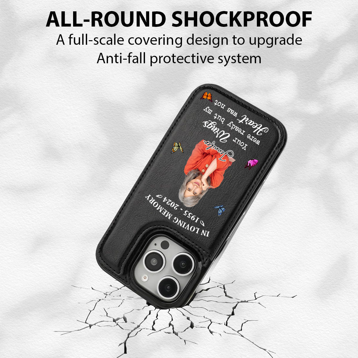 In Loving Memory - Personalized Custom Leather Phone Case