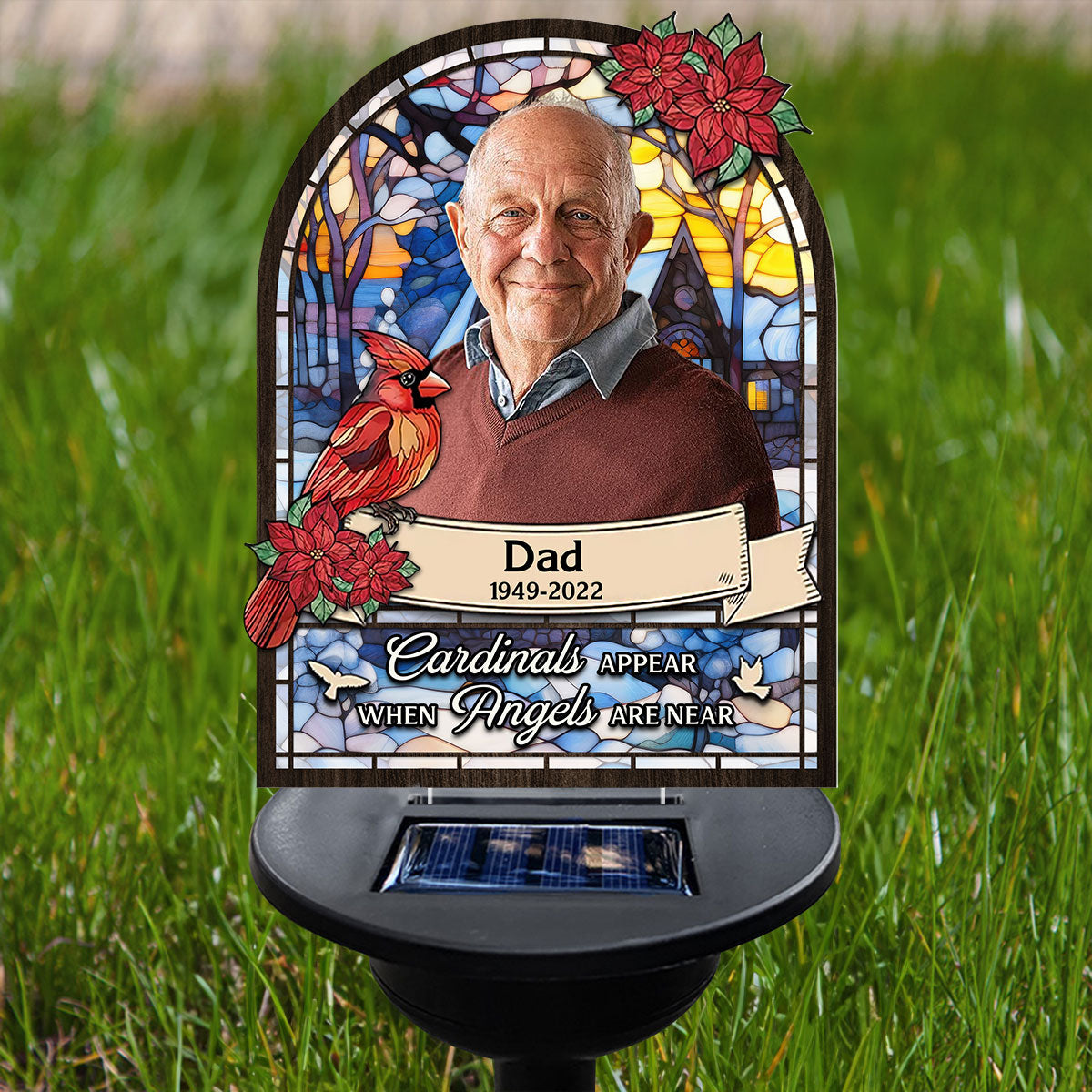 Cardinals Appear When Angels Are Near - Personalized Custom Solar Light