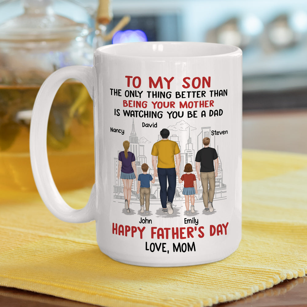 Happy Fathers Day To My Son - Personalized Custom Coffee Mug