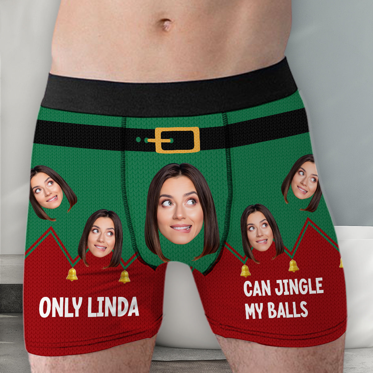 Jingle Balls - Personalized Photo Men's Boxer Briefs