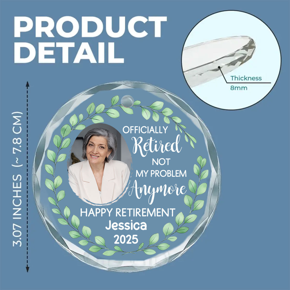 Retirement Mode Activated Forever Free - Personalized Custom Glass Ornament