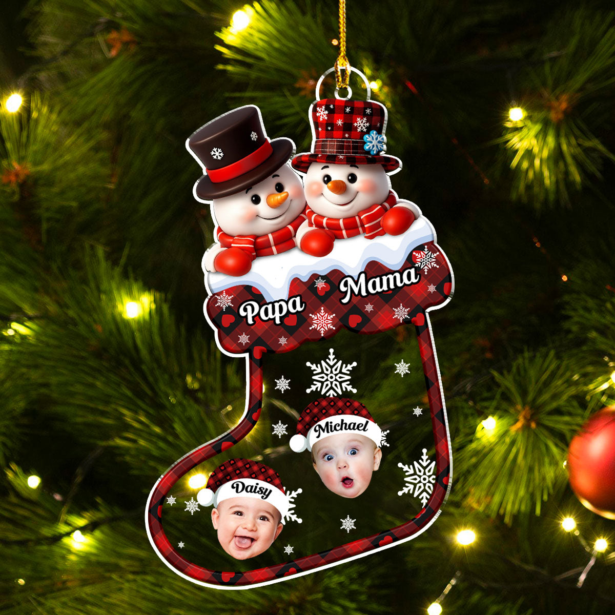 A Snowman Christmas With Love Photo - Personalized Custom Acrylic Ornament