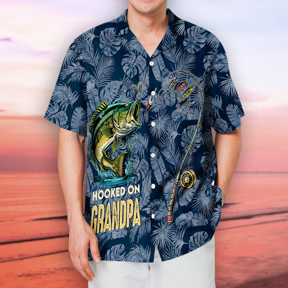 Hooked on Daddy - Personalized Custom Hawaiian Shirt