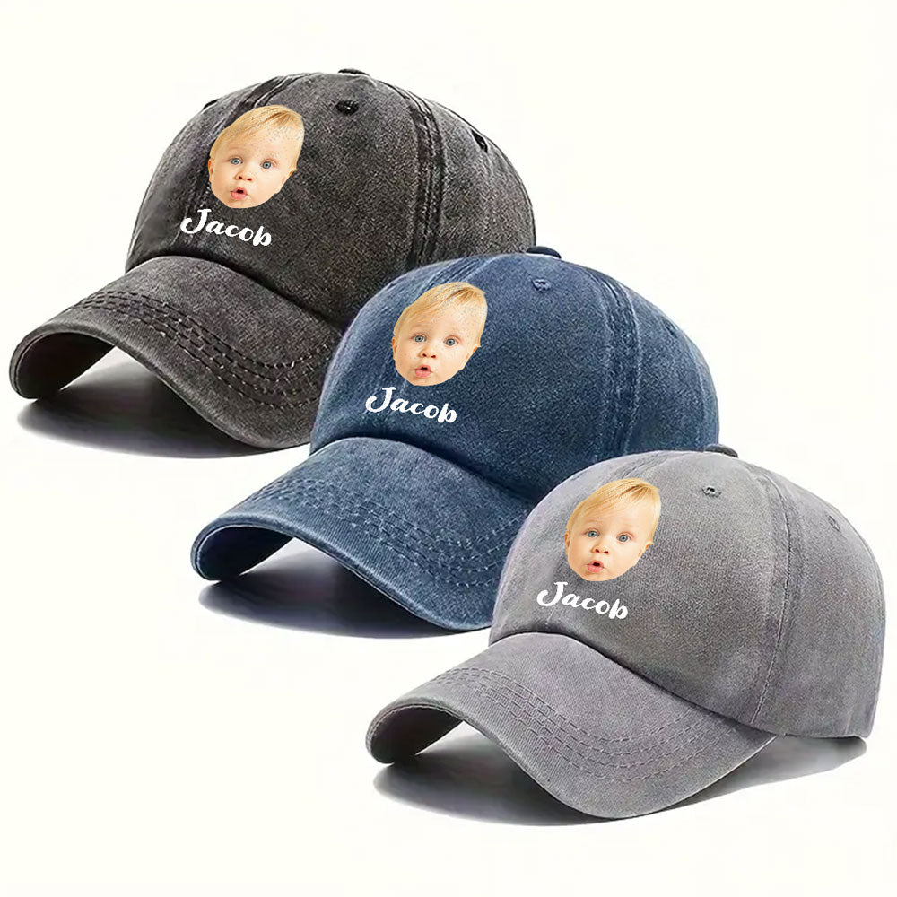 Sweet Little Love - Personalized Custom Vintage Washed Denim Cap